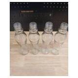 Set of 4 Clear Glass Hourglass-Shaped Bottles - Retail: $12