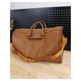Large Tan Leather Weekender Duffle Bag - Retail: $150