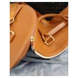 Large Tan Leather Weekender Duffle Bag - Retail: $150