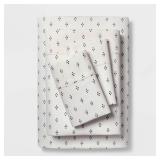 Full Printed Performance 400 Thread Count Sheet Set White/Blue Dot - Thresholdâ¢: Cotton Sateen, Deep Pockets, OEKO-TEX Certified - Retail: $50