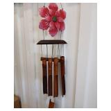 Bamboo Wind Chime with Pink Flower - Retail: $15