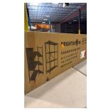 Folding Shelf Foldable Shelves with Wheels - Folding Shelves No Assembly , Collapsible Shelf Unit Display, Kitchen Organizers and Storage, Pop Up Heavy Duty Rack , 4-Tier Black 28\"D x 14\"W x 49\"H