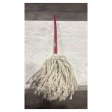Rocky Mountain Goods Small 36-inch Mop - Traditional Red and White Cotton Yarn Mop - Made in USA - Great for Smaller Areas - Solid Wood Handle - Heavy Duty - Made to Last - 3 Feet Long