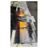 artgeist Canvas Wall Art Print Africa 80x40 in - 5pcs Home Decor Framed Stretched Picture Photo Painting Artwork Image Landscape Elephante Nature g-C-0054-b-o