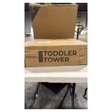 Toddler Standing Tower Adjustable Height - Super Stable Kids Kitchen Stool Helper - 3 Levels Adjustable Wooden Toddler Kitchen Stool (Natural & White)