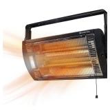 Comfort Zone Ceiling Mounted Space Heater  90 Degree Adjustable Tilt  Dual Quartz  Radiant  Electric  Safety Grille  Overheat Protection  Hardware Included  Ideal for Garage  1 500W  CZQTV5M