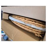 $160 Yechen Hanging Egg Chair with Stand, Grey Cushion.