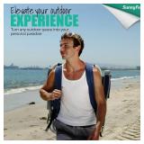 $70 SUNNYFEEL Beach Chair 5-Position Portable w/Cooler & Cup Holder