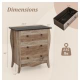 $90 Dresser for Bedroom with 3 Folding Fabric Drawers and Anti-tipping Kit