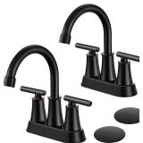 $63 Black Bathroom Faucet 2-Handle Set of 2, 4 Inch Matte Black