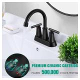 $63 Black Bathroom Faucet 2-Handle Set of 2, 4 Inch Matte Black