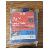 $61 11.4 x 23.4 ft. 4 Mil Weather Resistant Tarp, Blue, is 12x24!!