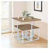 $360 Costway 5pcs Dining Set Table & 4 Stools Metal Frame