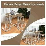 $360 Costway 5pcs Dining Set Table & 4 Stools Metal Frame