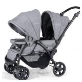 $170 BABY JOY Double Stroller, Foldable Lightweight Twin, Gray