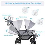 $170 BABY JOY Double Stroller, Foldable Lightweight Twin, Gray