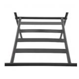 WHITE Steel Frame Dining Chairs, Grey Cushions, Set of 4