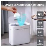 JOYBOS Waterproof Automatic Trash Can, 3 Gallon, White, 8.5x.8.5x13.