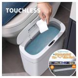 JOYBOS Waterproof Automatic Trash Can, 3 Gallon, White, 8.5x.8.5x13.