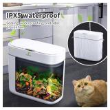 JOYBOS Waterproof Automatic Trash Can, 3 Gallon, White, 8.5x.8.5x13.