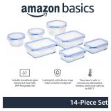 Amazon Basics Leak-Proof Glass Food Storage, 14-Piece Set