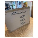 3 Tier Metal Rolling Utility Cart with Lockable Wheels, Black