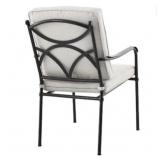 WHITE!  Steel Frame Dining Chairs, Grey Cushions, Set of 4