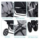 $170 BABY JOY Double Stroller, Foldable Lightweight Twin, Gray