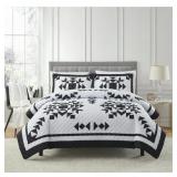 Mainstays Flying Geese 7-Piece Quilt Set with Sheets, Full