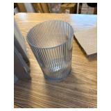 Better Homes & Gardens Blue Ribbed Hurricane Candle Holder, 8"