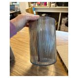 Better Homes & Gardens Blue Ribbed Hurricane Candle Holder, 8"