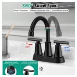 Black Homikit 2-Handle 4-Inch Matte Black Bathroom Faucet