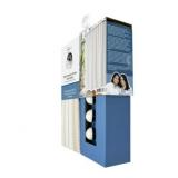 Mainstays Stripe Fabric Shower Curtain Set, White, 70"x70"