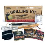 Grilling Seasonings Gift Set: Tongs, Magnet, Cooler, Spatula.