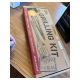 Grilling Seasonings Gift Set: Tongs, Magnet, Cooler, Spatula.