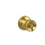 First Secure by Schlage Hawkins Privacy Door Knob - Bright Brass