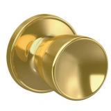 First Secure by Schlage Hawkins Knob Hall/Closet Lock Bright Brass