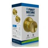 First Secure by Schlage Hawkins Knob Hall/Closet Lock Bright Brass