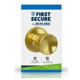 First Secure by Schlage Hawkins Knob Hall/Closet Lock Bright Brass