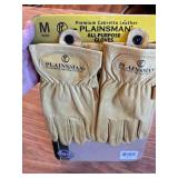 Plainsman Premium Cabretta Yellow Leather Gloves 2 Pairs (Medium)