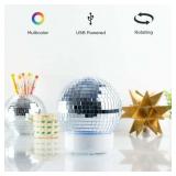 Merkury Innovations 5 Multicolor Disco Ball with White Base