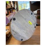 My Texas House 16" White Diagonal Round Wood Decorative Tray