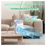 iFTY Small Portable AC, Remote, 1.5L Tank, 3 Speeds, 7 Lights