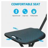 $57 Rehand Walking Cane Seat 350LB Foldable Stick Chair Black