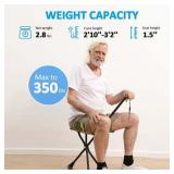 $57 Rehand Walking Cane Seat 350LB Foldable Stick Chair Black
