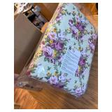 GOFLAME Vanity Stool, Rose Pattern Makeup Dressing Stool, Black