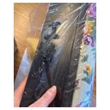 GOFLAME Vanity Stool, Rose Pattern Makeup Dressing Stool, Black