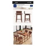 Set of 2 Swivel Dining Chairs, Low Back, Armless, Walnut Finish