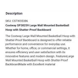 $70 Costway Wall Mounted Basketball Hoop, Shatter-Proof Backboard