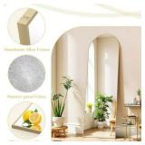 $46 21" x 64" Arched Full Body Mirror Standing Leaning, Gold